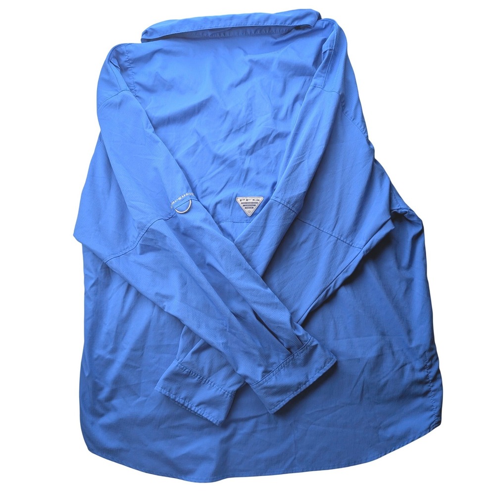Columbia PFG Tamiami II Fishing Shirt Mens XXL Blue Long Sleeve UPF 40 Ripstop - Picture 3 of 7